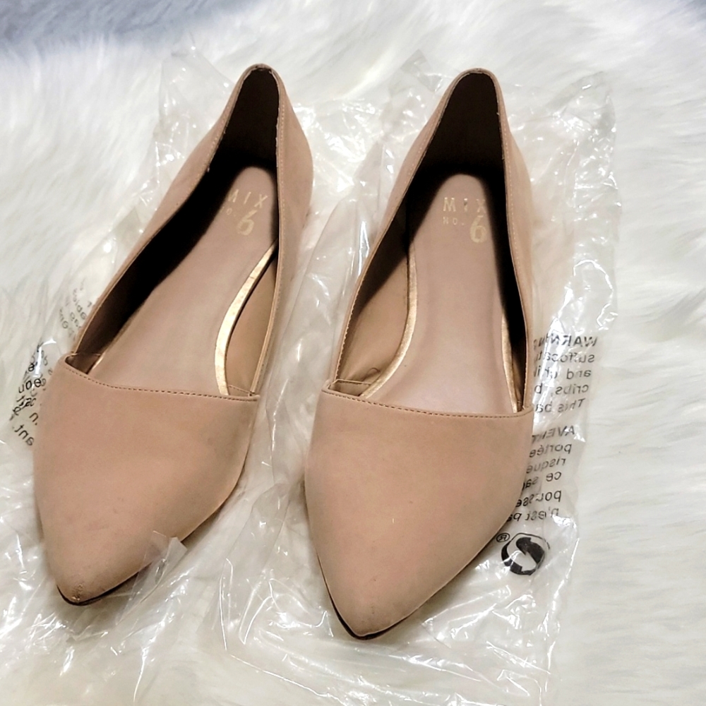 Flats Blush Color Suede Pointed Flat Size 10